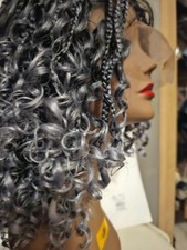 FULL LACE CAP KNOTTED BRAIDED BOHO WIG - BRAND NEW GREY