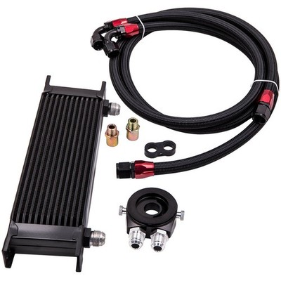 13 Reihen Ölkühler Kit Schläuche Black Edition AN10 Turbo for Audi BMW T-6061