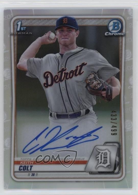 2020 Bowman Draft Chrome Picks Refractor /499 Colt Keith #CDA-KC Auto 5p9