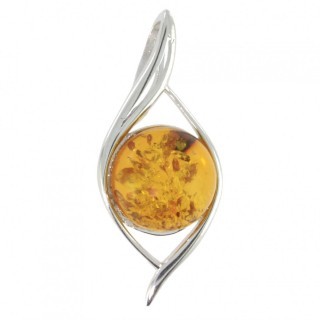 Sterling Silver Amber Pendant P26-13 Stone pendant Jewelry
