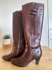 NIB Frye Boots Tina Tall Pleat Knee High Dark Brown Leather Boots Size 6
