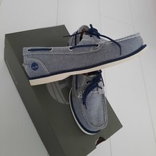 Timberland Bootsschuhe Segelschuhe Mokkassin 2-Eye Neu 36 Canvas Blau