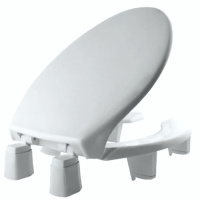 Bemis Medic-Aid Elongated Open Front Toilet Seat with Cover in White