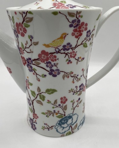 World Market Porcelain Blossom Tea Pot Floral And Birds - Picture 5 of 9