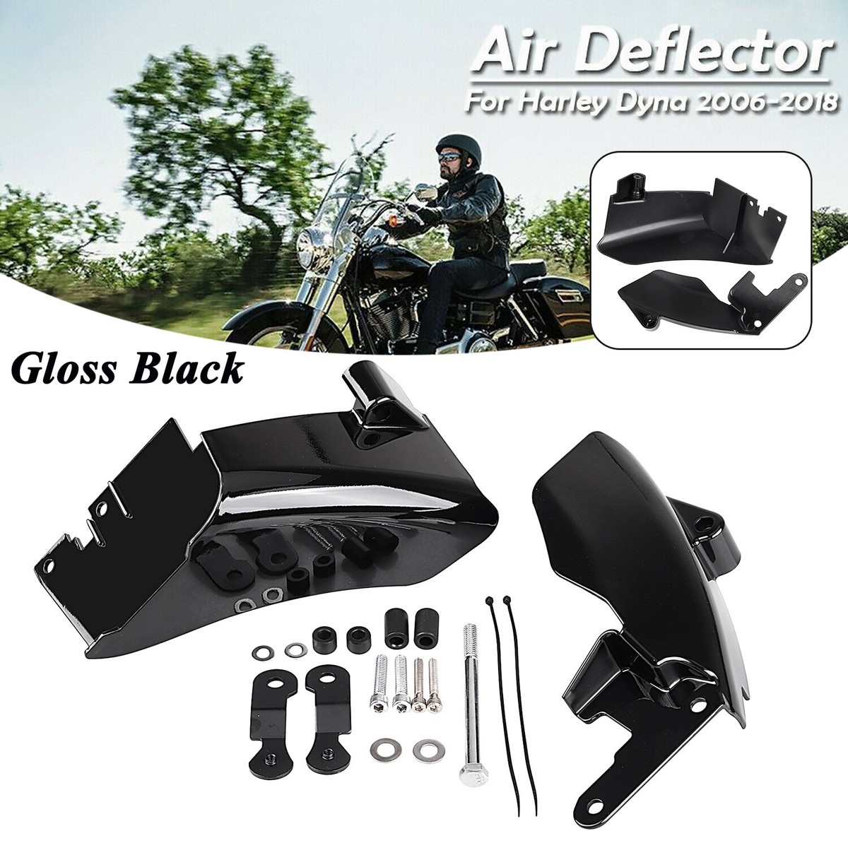 Mid Frame Air Deflector Trim Heat Shield Cover Kit For Harley Dyna
