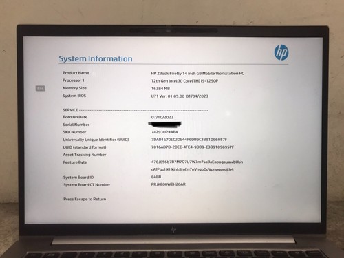 HP ZBook Firefly 14 inch G9 / Core i5-1250P 1.7GHz / 16GB RAM / NO SSD - Afbeelding 2 van 8