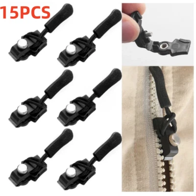 LIUWAZJ 15pc Universal Zipper Repair Kit Quick Instant Detachable Zipper Head Replacemen