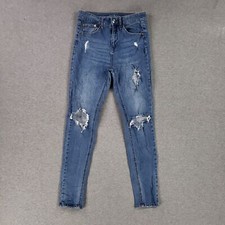 Wild Fable Size 4 High Rise Skinny Jeans Stretch Light Wash Distressed