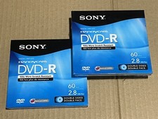 Sony Handycam  DVD-R  60 min  2.8 GB  Double Sided  x2 BOTH NEW UNOPENED 