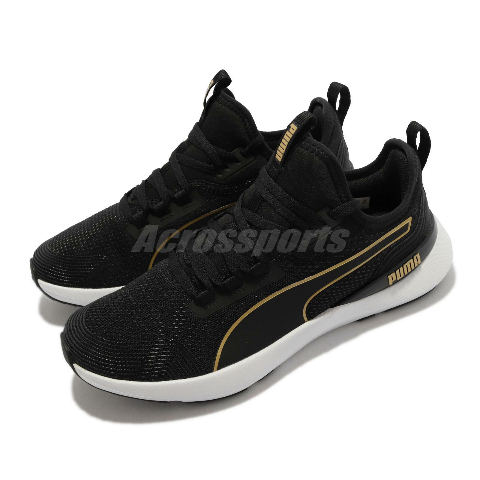 Puma Pure XT Moto Wns Black Gold White Women Cross Training Shoes 195186-01