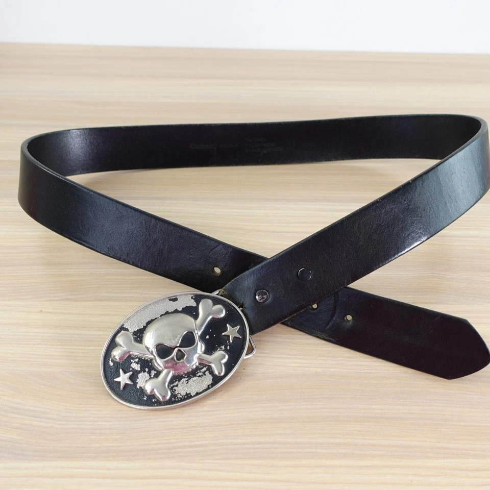 Cinturón Famous Stars Hebilla Para Hombres 36 M Cuero Carhartt Calavera Punk Gótico Rock EE. UU. Foto 4 de 4