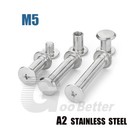 M5 Belt Screws Chicago Screws Leather Craft Stud Bind Rivet Binding A2 Stainless