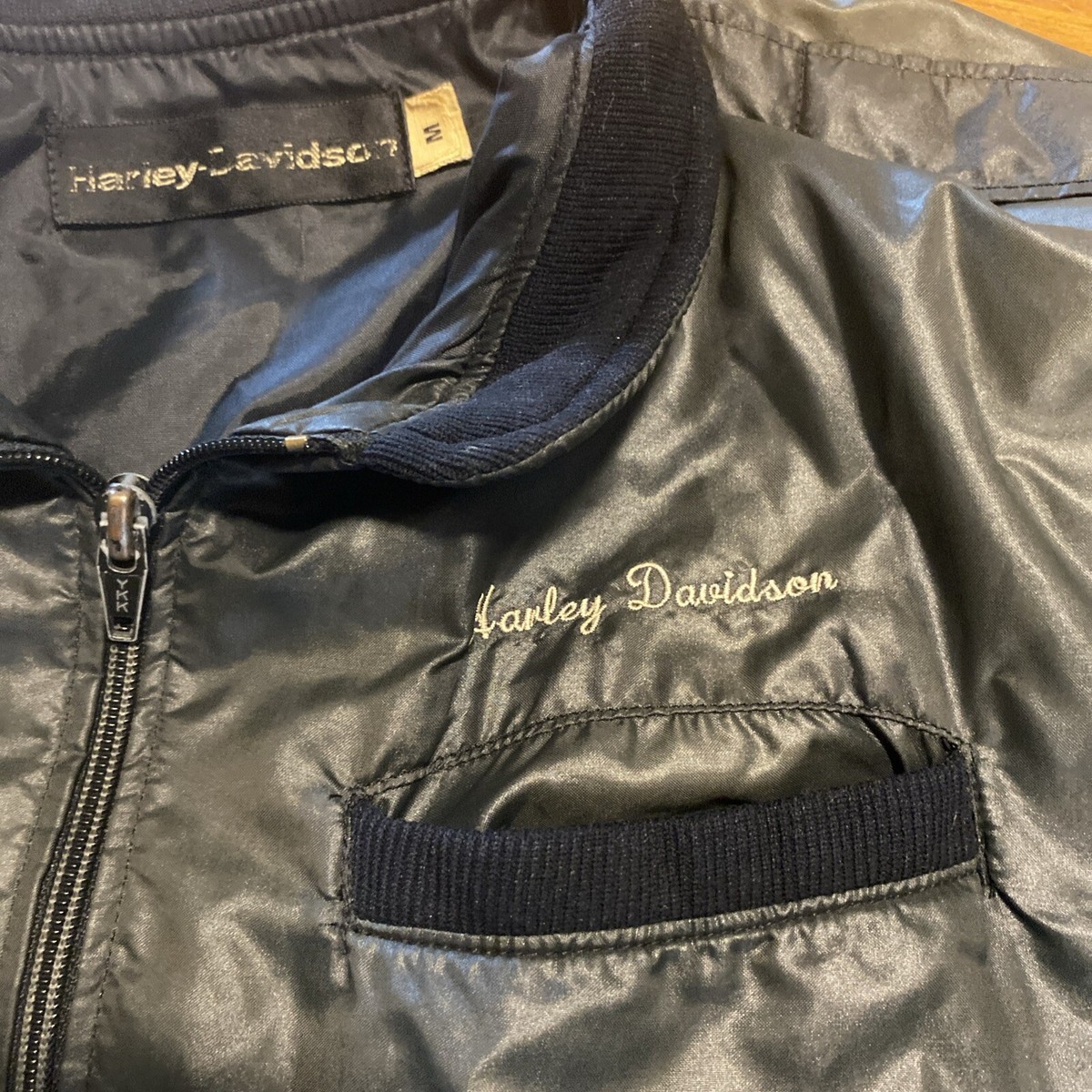 Vintage 80s Harley Davidson Members Only Nylon Varsity Bomber 