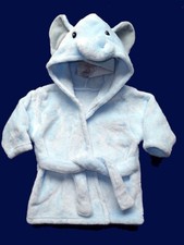 Boys HB Plush Blue Cozy Elephant Bathrobe 0 9 mos