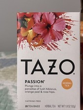 TAZO Tea Bags, Iced or Hot, Passion Herbal Tea, 20 Tea Bags Pack of 6 