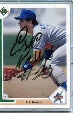 1991 Upper Deck Eric Karros  Rookie Autographed card #24 LA Dodgers NM