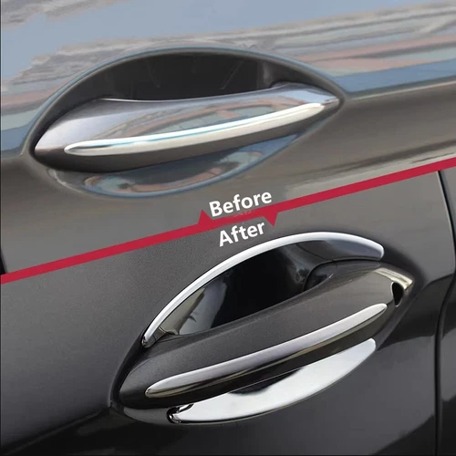 4Pcs Car External Outer Door Handle Bowl Cover Trim For BMW 5 7 F10 F07 F01 F02 - Picture 6 of 14