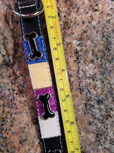 NEW Glitter Dog Collar, Size small, 5/8 IN x 10 -1/2 - 13-1/2. - Picture 4 of 7