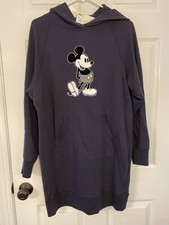 Disney Uniqlo Mickey Stands Size S Navy Hooded Sweatshirt Dress NWT Mickey Mouse