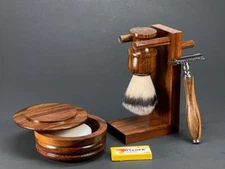 Traditional Men's Shaving Gift Kit Set Safety razor, ShaveBrush, Bowl, Stand 6PC
