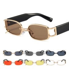 Small Rectangle Sunglasses Women Men Retro Trendy Square Metal Frame Sun Glasses