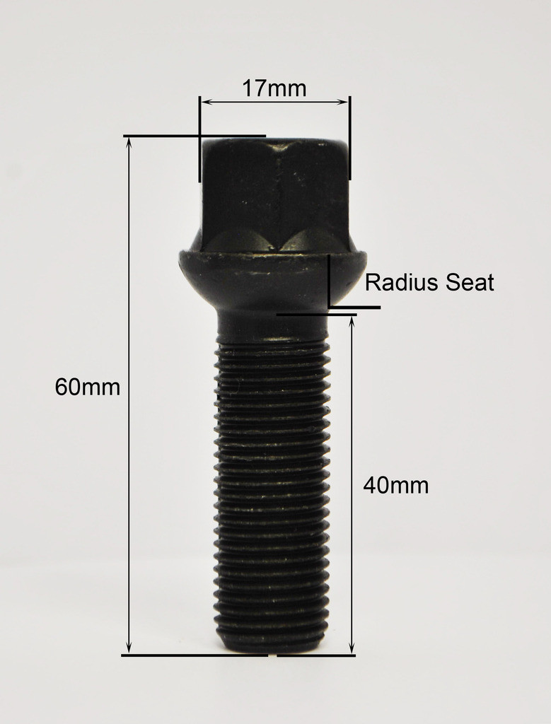 Extended Audi Wheel Bolts M14 x 1.5 40mm Radius (Black) eBay
