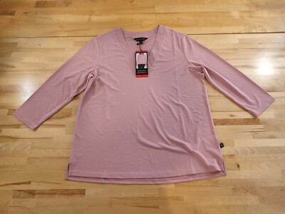 Banana Republic V-Neck 3/4 Sleeve Lightweight Stretch Top Women's Medium Pink