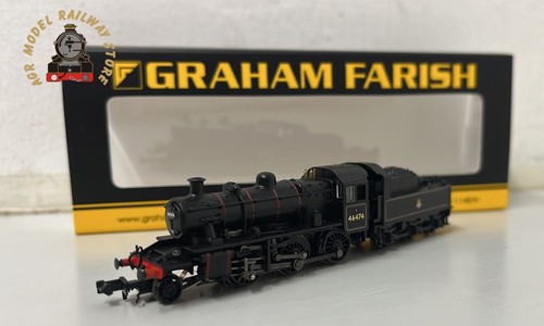 Graham Farish 372-626B Spur N LMS Ivatt 2MT 46474 BR liniert schwarz frühes Emblem | Zustand: New