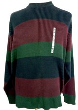 Arrow Size XL Sweater Multi Color Striped 100 Cotton Mens Pullover Vintage 