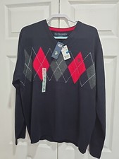 U.S. Polo Assn V-Neck Sweaters Men's Large 100 Acrylic Pony Pullovers Navy