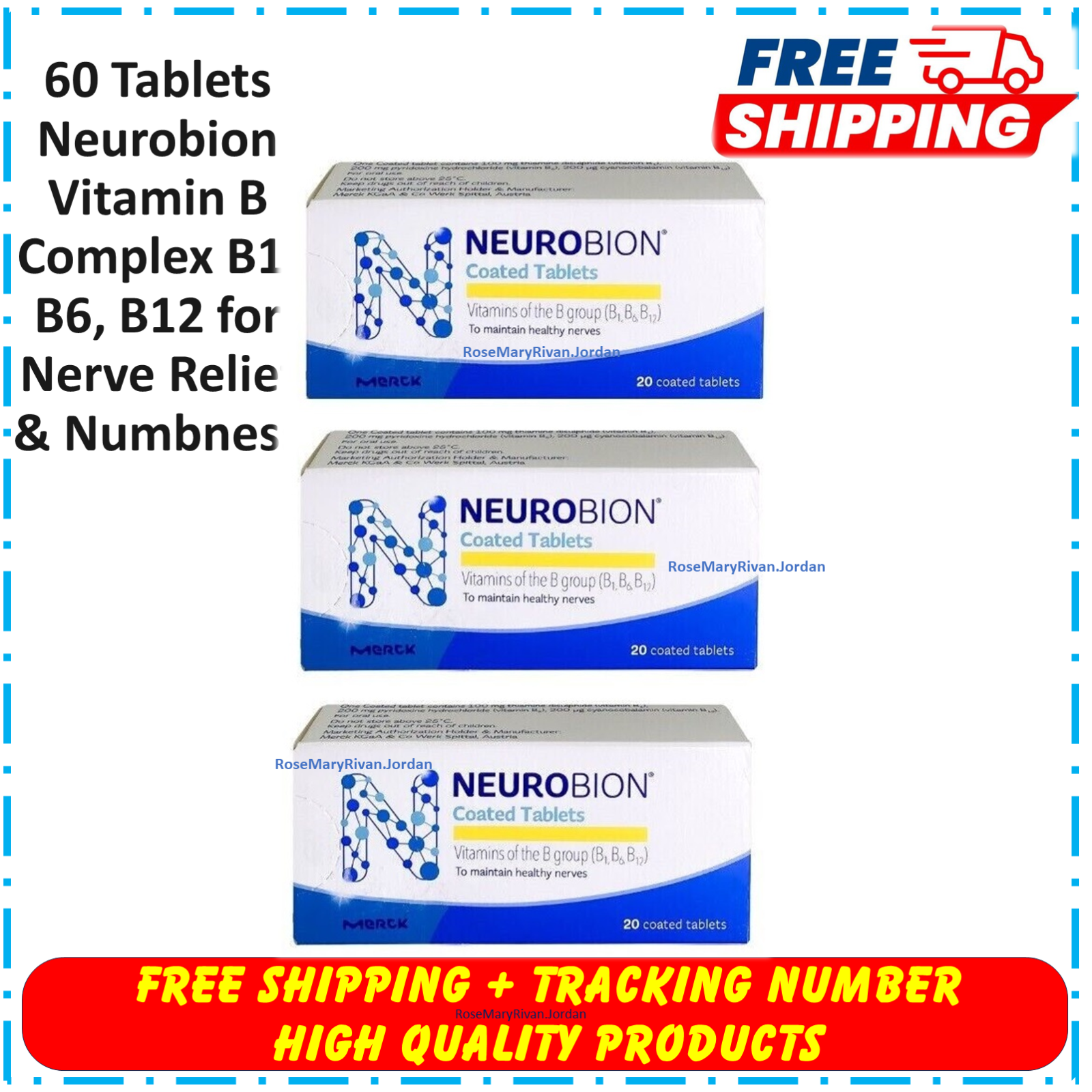 60 Tablets Neurobion Vitamin B Complex B1, B6, B12 for Nerve Relief