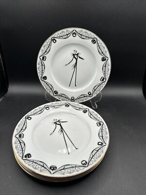 Set Of 4 Role Nightmare Before Christmas 8in Salad Plates Jack Skellington