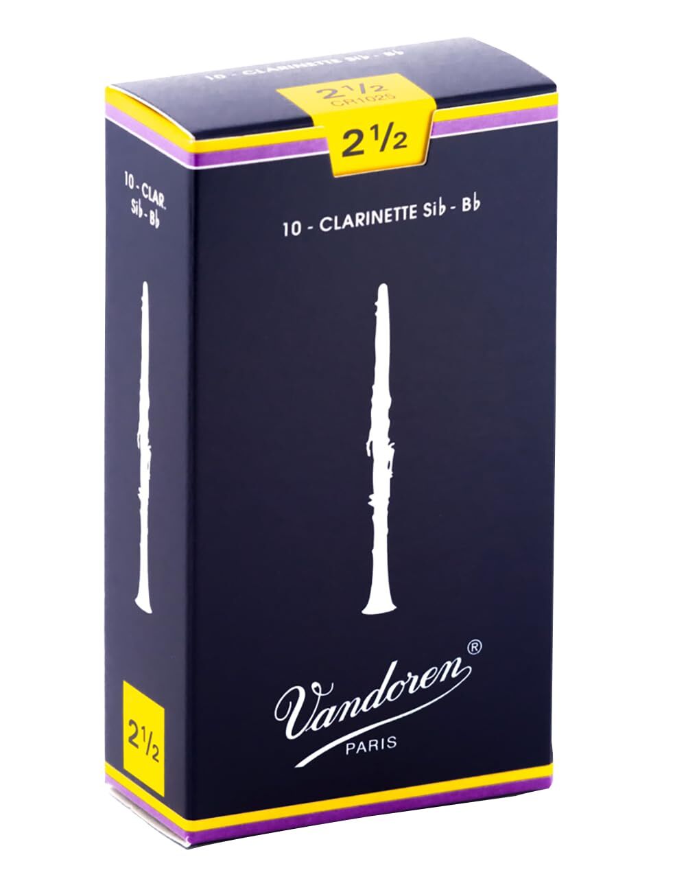 CR1025 Bb Clarinet Traditional Reeds Strength 2.5; Box of 10