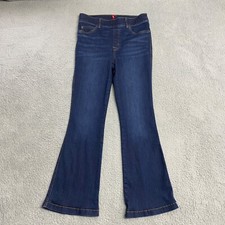 Spanx Jeans Womens Medium Blue High Rise Flared Tummy Shaping Pull On 29" Length