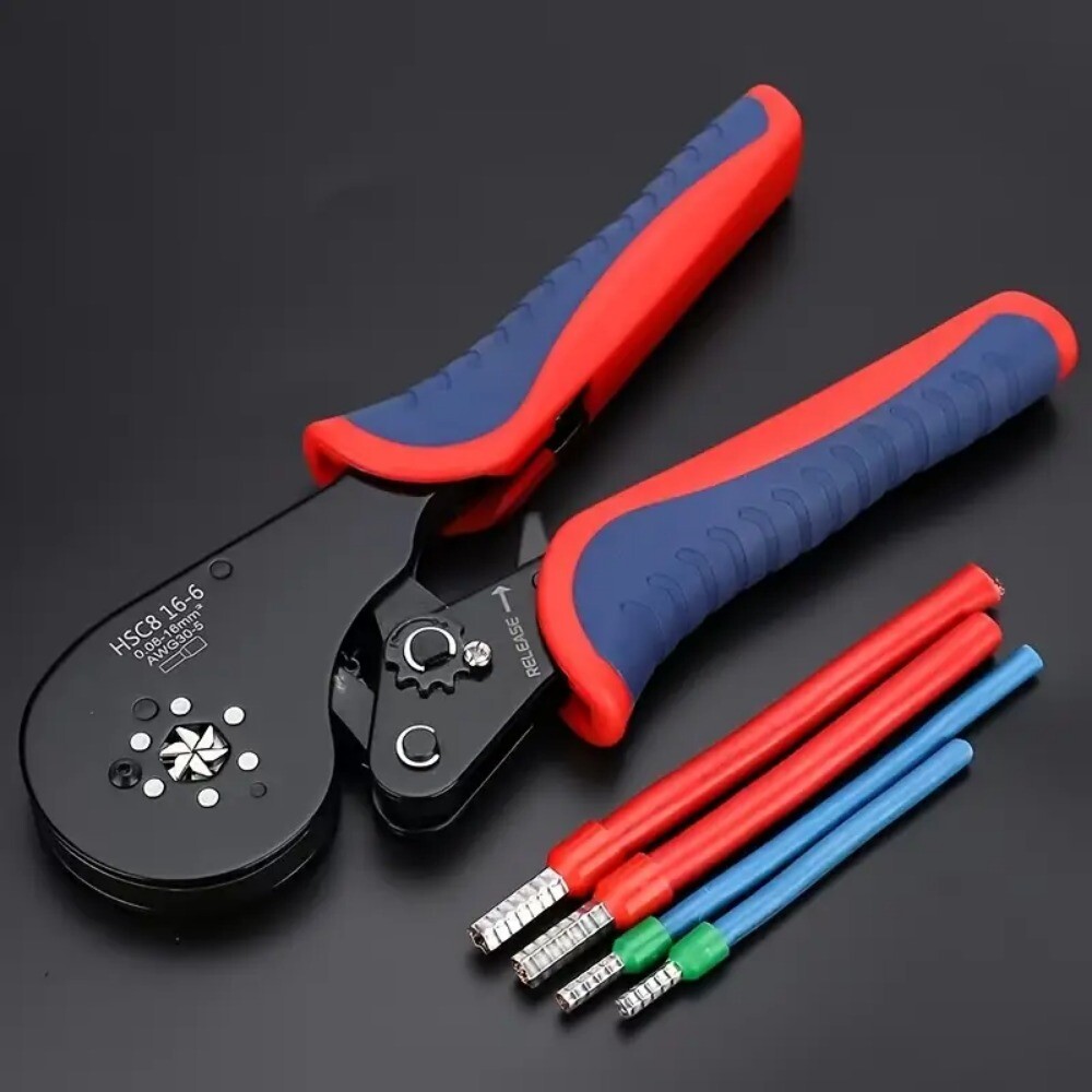 0.08-16mm² Ferrule Terminal Hand Wire Cord End Crimper Crimp Crimping Tool Plier