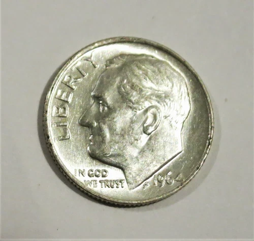 1964 P Roosevelt Dime Circulated  AU    C0712