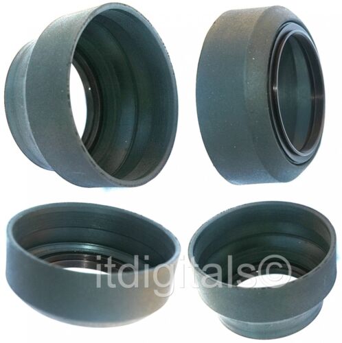 72mm Universal Rubber Lens Hood Screw-in 3 Stage T-W-N Double Threads metal Ring - Picture 1 of 3