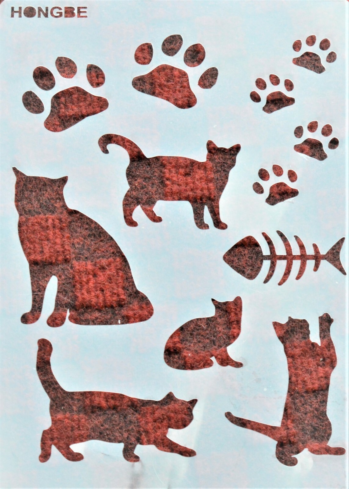 Cat Wall Stencil Pattern Reusable Plastic Template Cats Kitten Paws