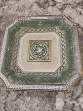 Fitz And Floyd Classics Gregorian Canape Plate 9- 1/2 Inches Square Holiday Dove