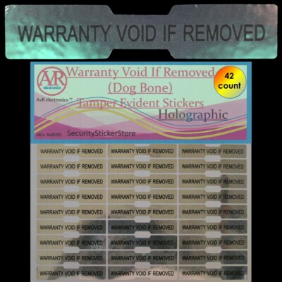 WARRANTY VOID IF REMOVED Tamper Proof Security Sticker (Dog Bone) (AvR050)