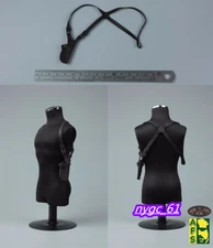 1:6 Black Leather Gun Holster Prop Model Accessories For 12'' Action Figure Body