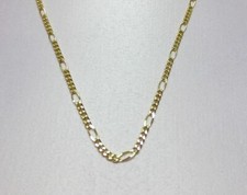 14KT GOLD PLATED 16 INCH 2MM FIGARO STUNNING COMFORTABLE CHAIN NECKLACE