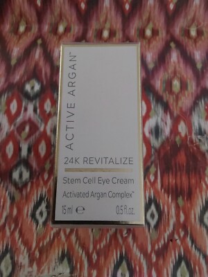 Active Argan 24K Revitalize Stem Cell Eye Cream New and Sealed. 1.0oz 