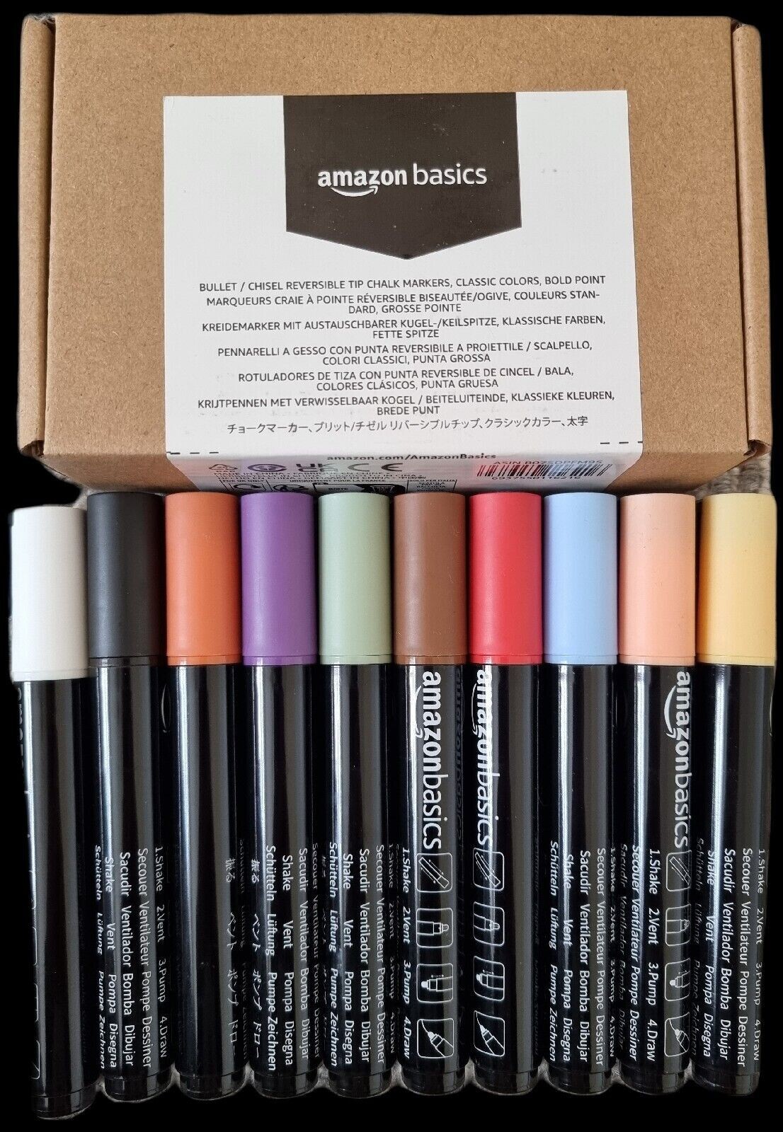 Markers Felt Pens Bold Tip Bullet/chisel Reversable Tip Chalk, Classic Colours-image