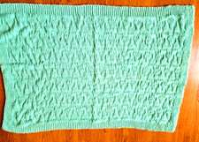 Crochet Knit Green Afghan/Couch Throw/Toddler Child Blanket Handmade 58"x46" EUC