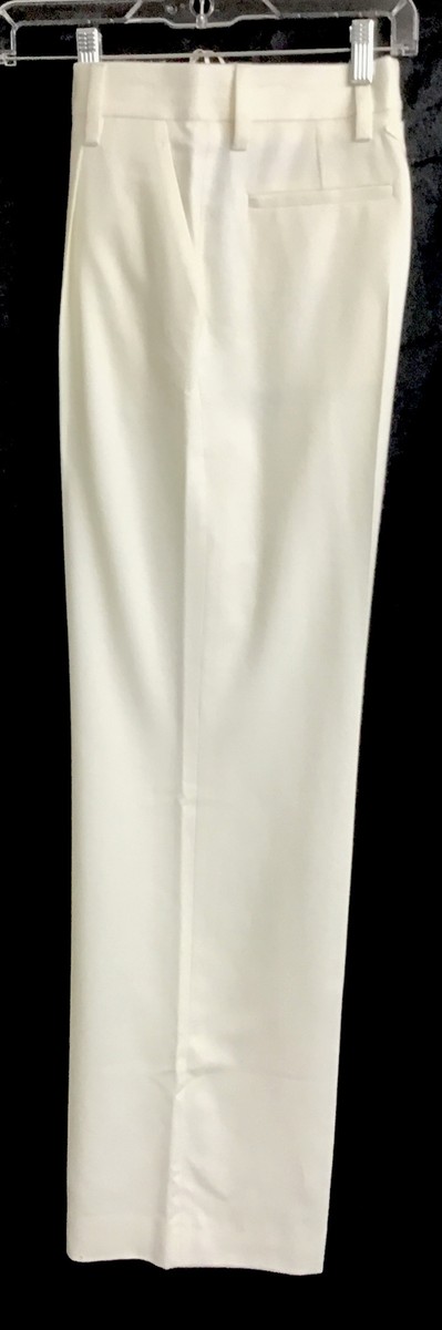 Prada Slacks Pleated Off-White Cashmere Wide Straight Leg