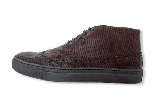 J. Lindeberg Herrenschuhe Größe 7 neu im Karton braun Leder Brogue High Top Stempel Leder