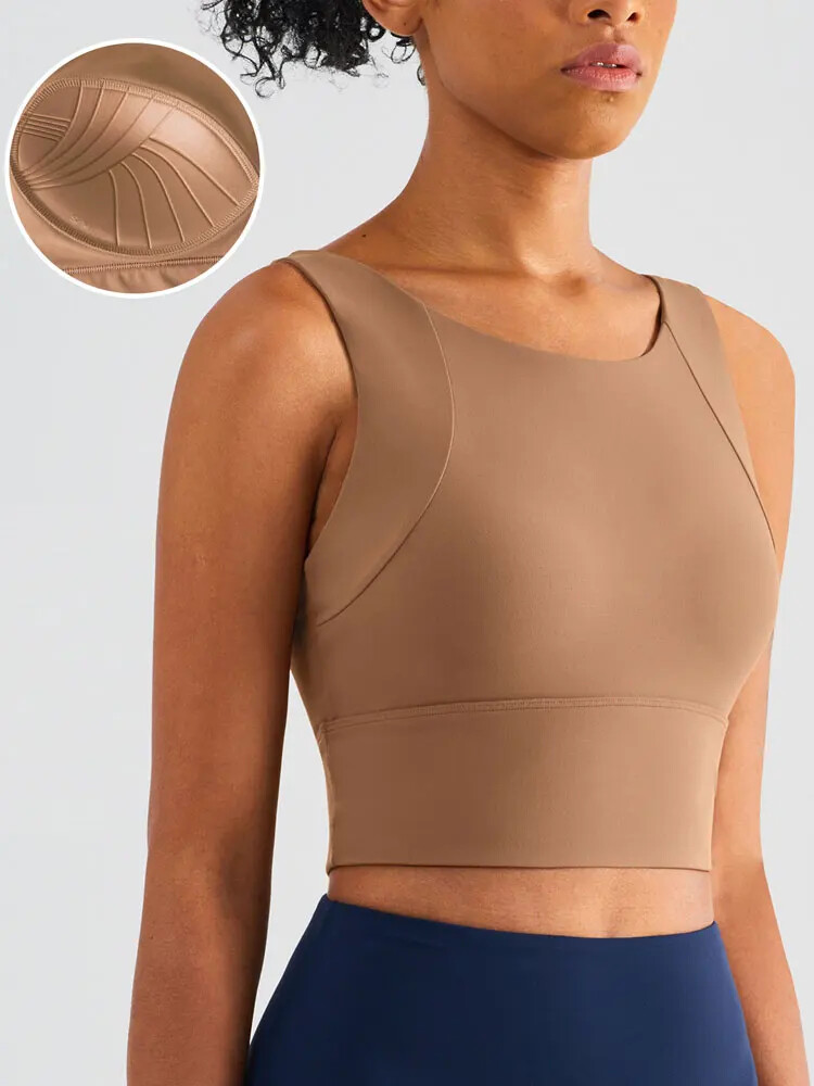 Sports Bra Women Fixed Cups Vest Yoga Top Shockproof Gathered Fitness Push Up-image