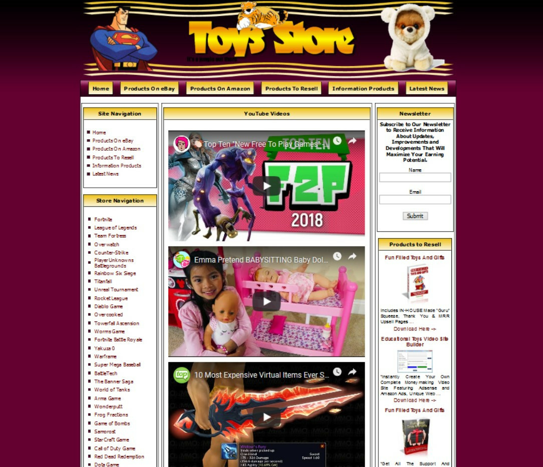 BABY TOYS STORE venta de sitio web, negocios en línea, dominio gratuito