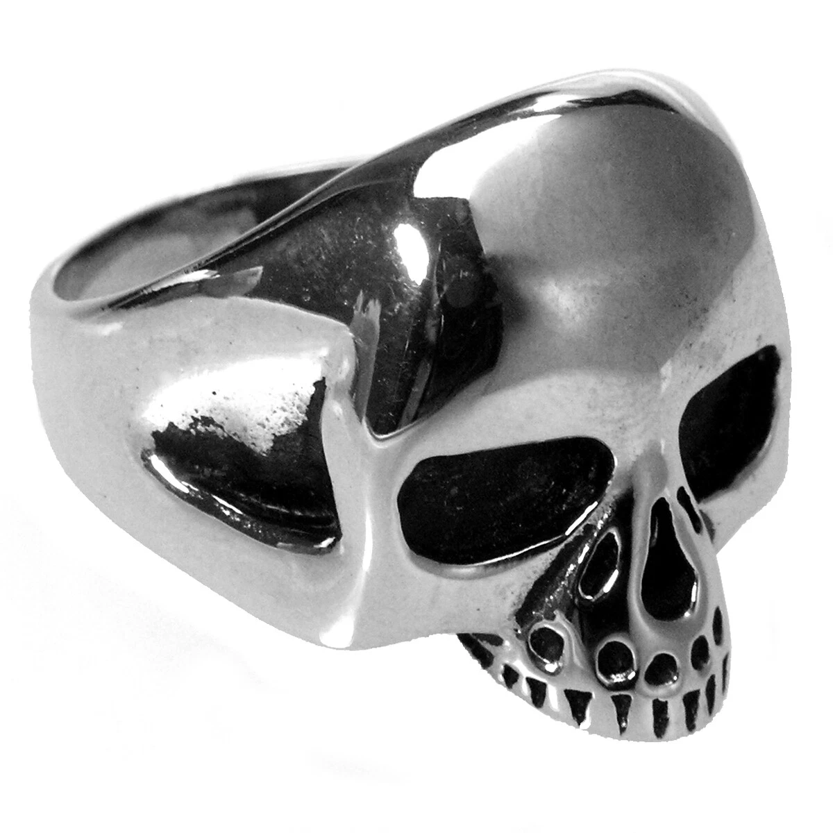 Set 4 Anelli Regolabili Uomo: Teschio E Testa Di Leone, Stile Biker Punk, Acciaio Inox, Per Halloween